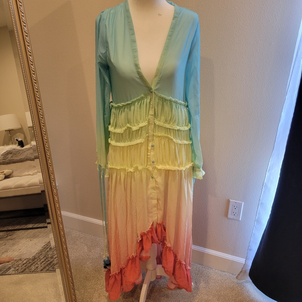 ‼️SOLD‼️ NWOT Rainbow Maxi Dress - Small